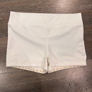 Athleta Womens White Under-Skirt Tennis Shorts Pull-On with Ball Pocket Size XL